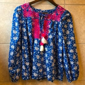 J. CREW Embroidered Floral Top